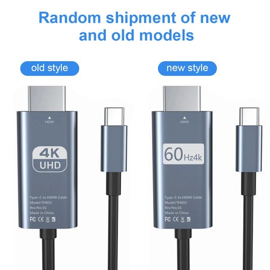 USB-C auf HDMI 4K@60Hz Kabel – Aluminium Type-C Adapter mit Thunderbolt 3 & 4 Unterstützung