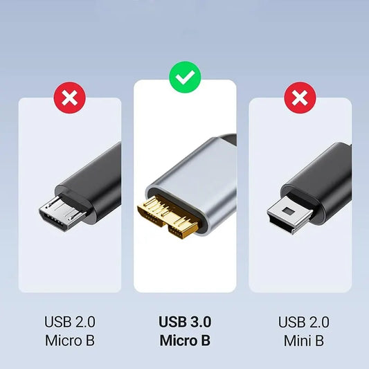 NIERBO USB-C auf Micro-B Kabel – Geflochtenes USB 3.0 Datenkabel für externe Festplatten